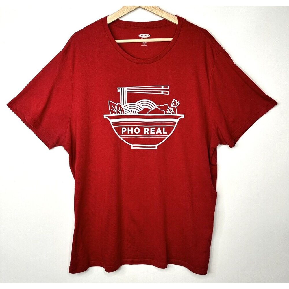 Old Navy Mens T Shirt Soft Wash Short Sleeve PHO REAL Pullover Tee Red Sz 2XL